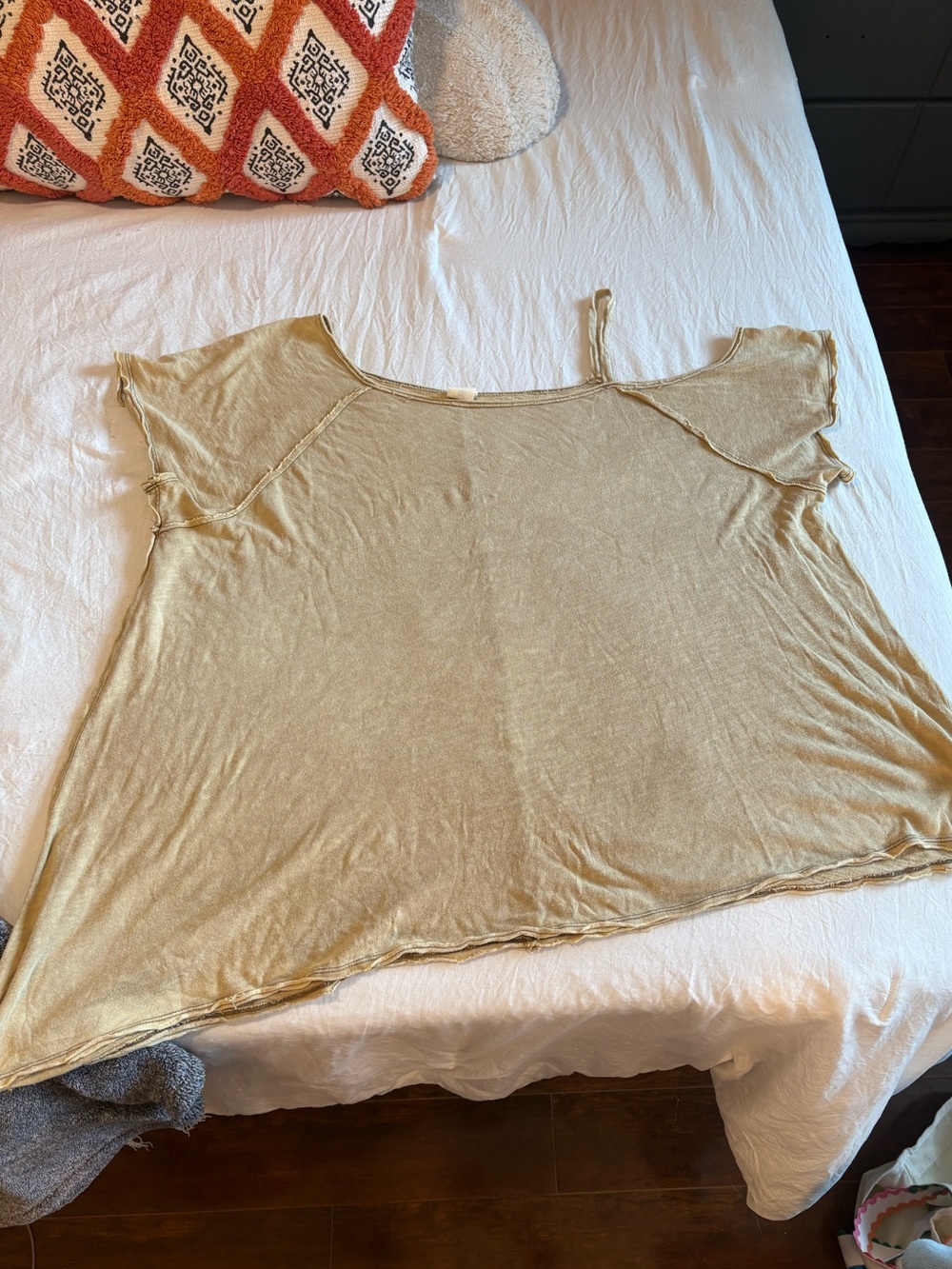 We The Free Oversized Short Sleeve Tunic in Light Tan